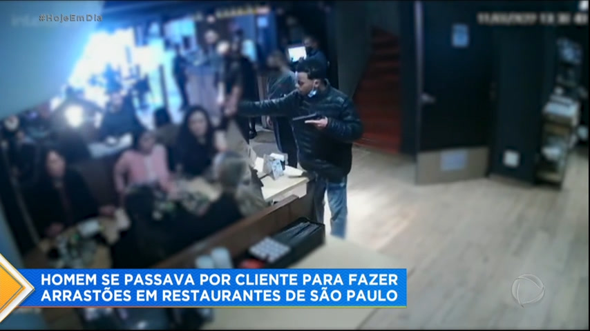 Vídeo: Ladrão se passa por cliente para assaltar restaurantes em SP