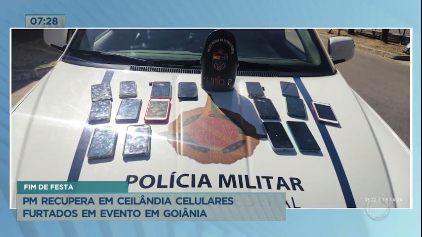 Vídeo: PMDF recupera em Ceilândia (DF) celulares furtados em Goiânia