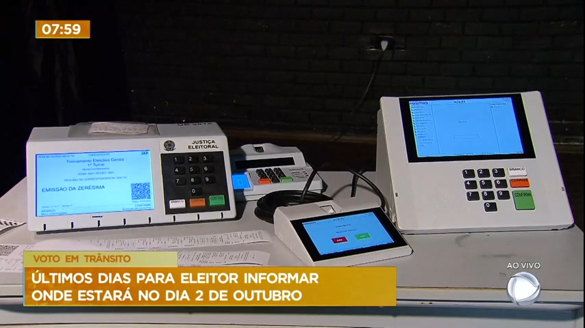 Prazo para solicitar voto em trânsito termina nesta quinta (18)