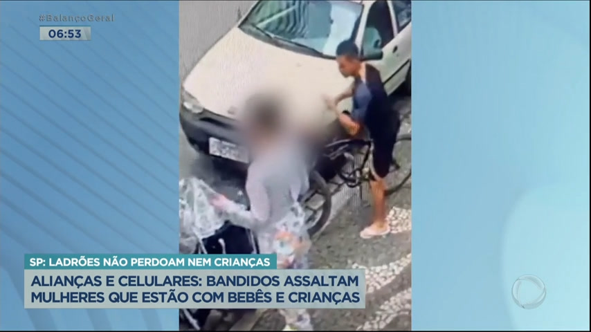 Vídeo: Ladrões assaltam mulheres com crianças em São Paulo