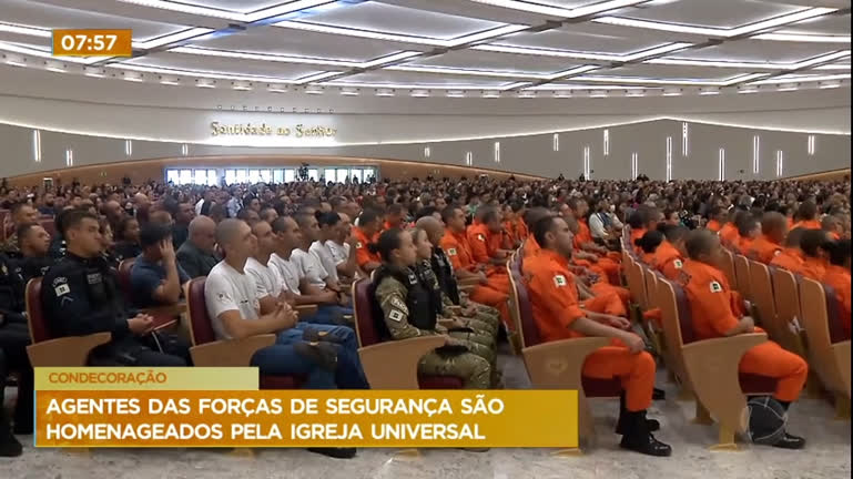 Vídeo: Igreja Universal homenageia agentes de forças de segurança em todo o Brasil