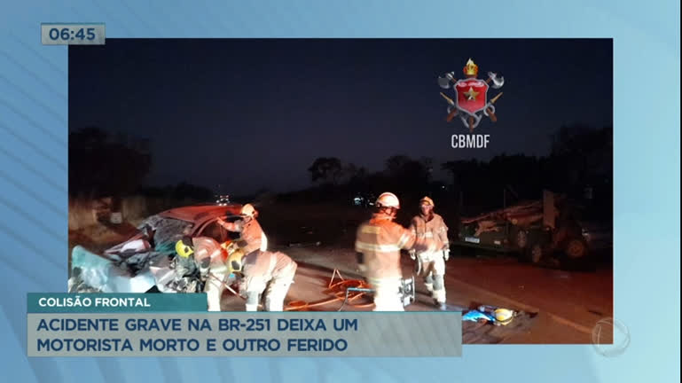 Vídeo: Acidente próximo ao aeródromo em São Sebastião (DF) deixa um motorista morto e outro ferido