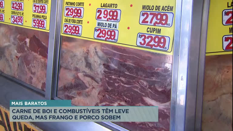 Vídeo: Preço das carnes de boi e dos combustíveis caem em Minas