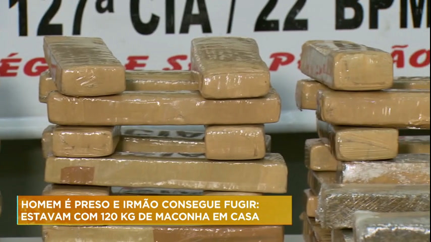 Vídeo: Homem é preso com 120 kg de maconha em casa em BH
