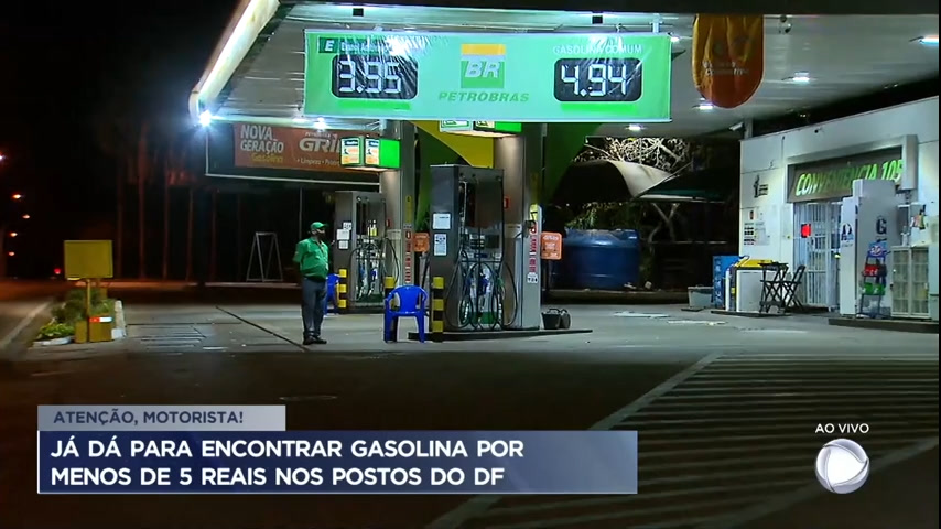 Vídeo: Litro da gasolina é vendido por menos de R$ 5 no DF