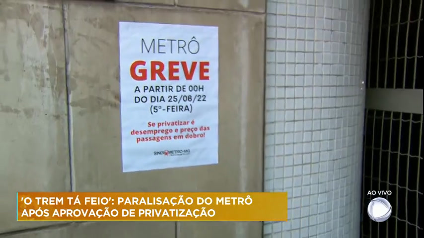 Vídeo: Metroviários de Belo Horizonte entram em greve mais uma vez