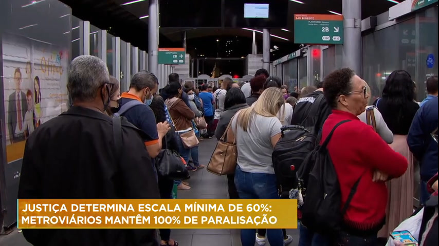 Vídeo: Metroviários seguem com paralisação total dos serviços em BH