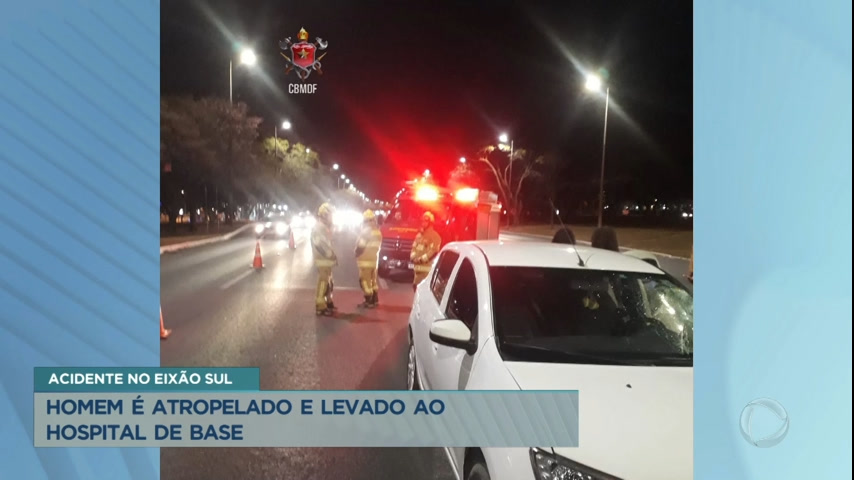 Vídeo: Homem de 35 anos é atropelado no Eixão Sul