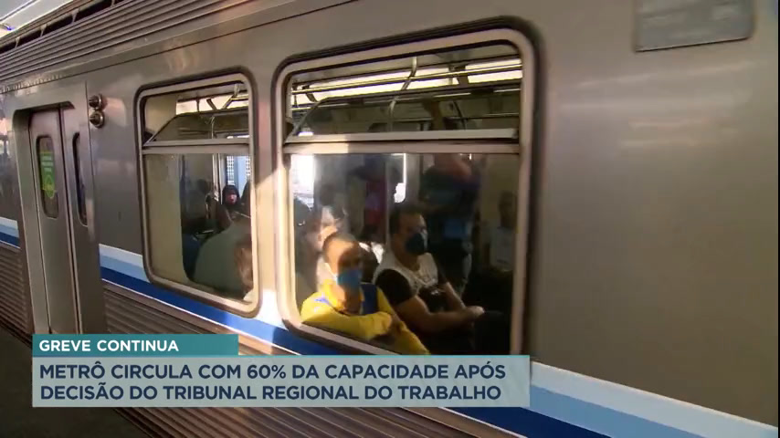 Vídeo: Veja como foi o dia para os usuários do metrô de BH, em greve parcial
