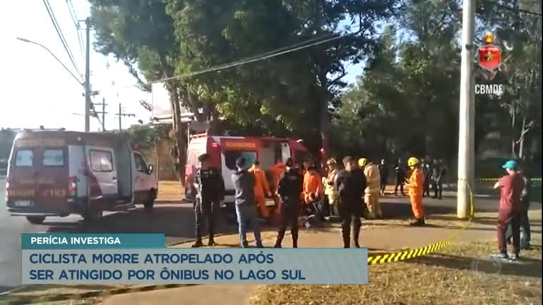 Vídeo: Ciclista morre atropelado após ser atingido por ônibus no Lago Sul