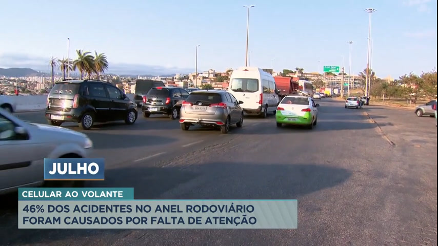 Vídeo: Pesquisa aponta uso de celular e falta de atenção como principais causas de acidentes no Anel Rodoviário de BH