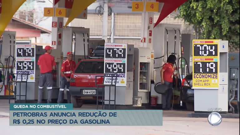 Vídeo: Petrobras anuncia redução de R$ 0,25 no preço da gasolina