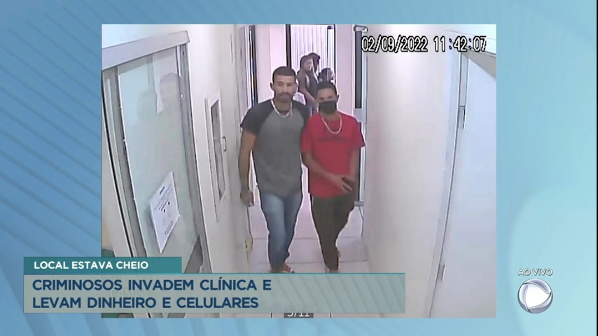 Vídeo: Dupla invade clínica no Paranoá e leva dinheiro e celulares