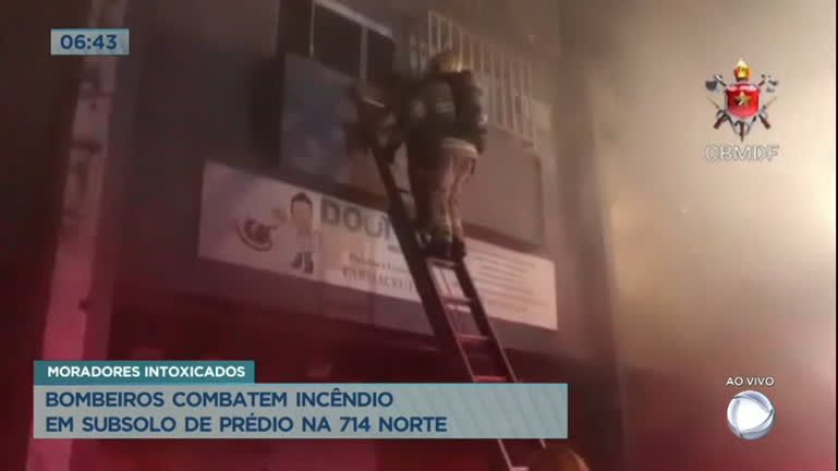 Vídeo: Incêndio atinge subsolo de prédio da Asa Norte (DF)