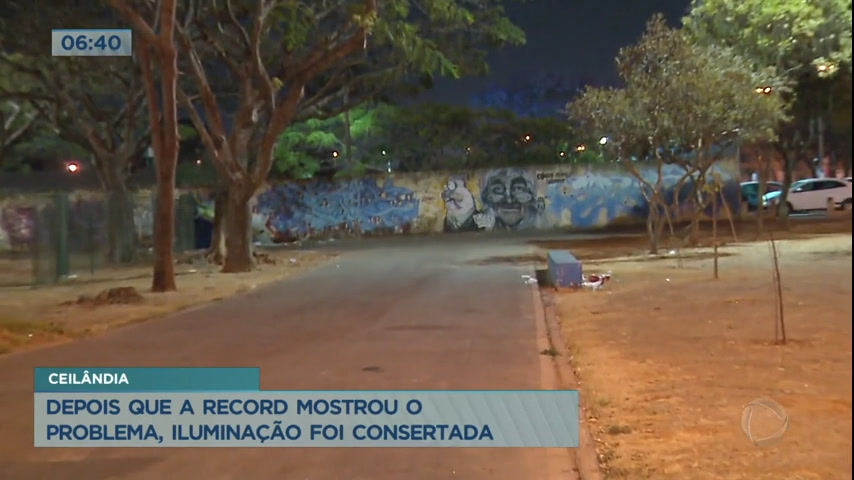Vídeo: Ceilândia: depois que a Record TV Brasília mostrou falta de iluminação em praça, problema é resolvido