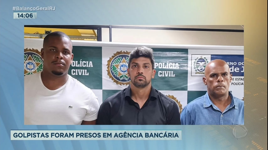 Vídeo: Golpistas são presos em agência bancária na Praça da Bandeira