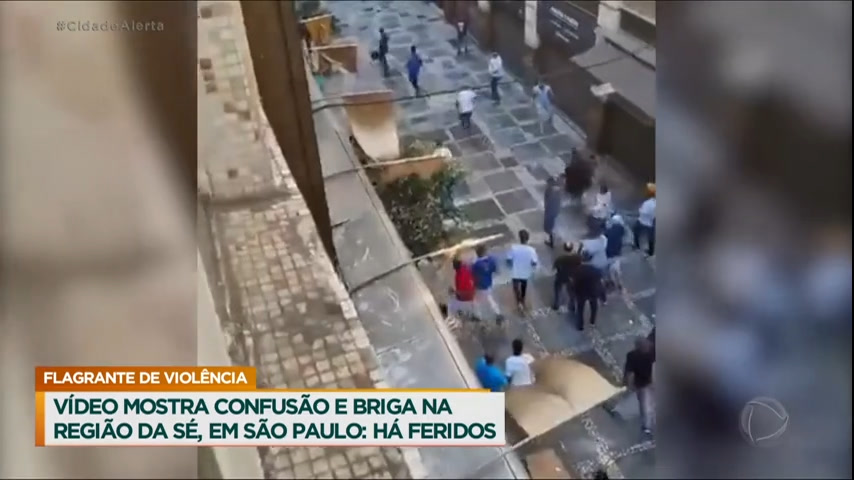 Vídeo: Confusão e briga deixa feridos na região da Sé, centro de São Paulo