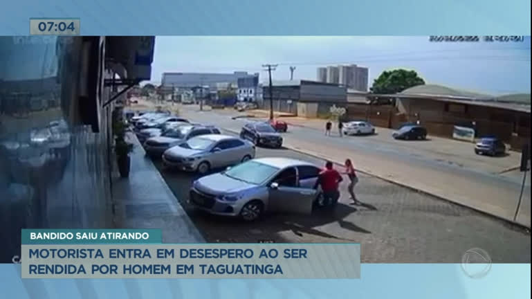 Vídeo: Vídeo: motorista entra em desespero ao ser rendida por assaltante em Taguantiga (DF)