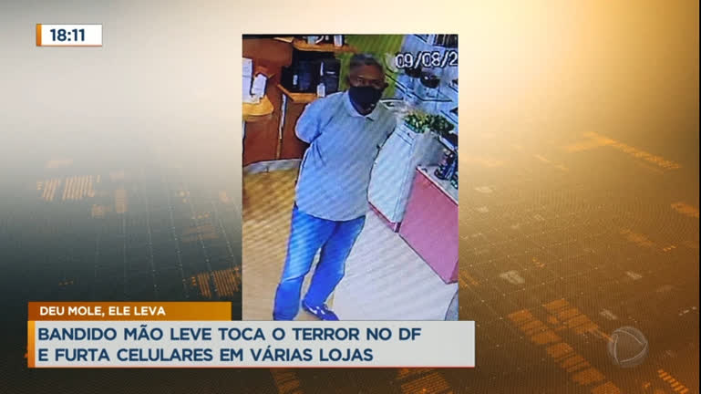 Vídeo: Polícia procura suspeito de furtar celulares em lojas do DF