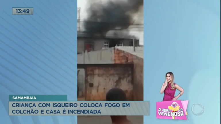 Vídeo: Criança com isqueiro coloca fogo em colchão e casa é incendiada