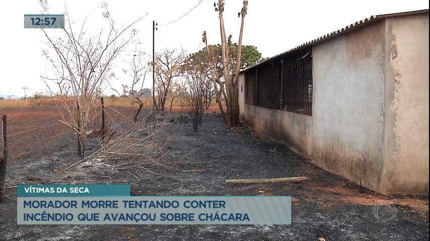 Vídeo: Morador morre tentando conter incêndio que avançou sobre chácara