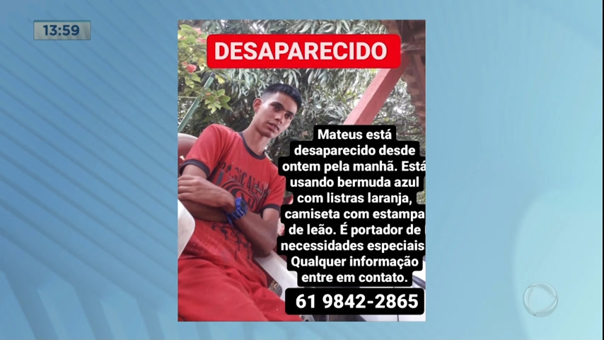 Vídeo: Jovem autista desaparece ao sair para vender latinhas em Águas Lindas