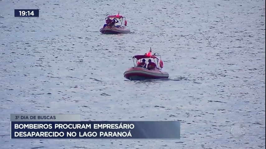 Vídeo: Bombeiros continuam as buscas por empresário desaparecido no Lago Paranoá