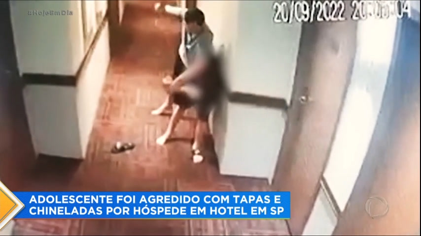 Vídeo: Hóspede de hotel em SP espanca jovem por causa de barulho