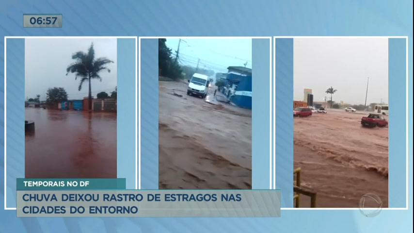 Vídeo: Chuvas dessa quinta deixa estragos em cidades do Entorno do DF
