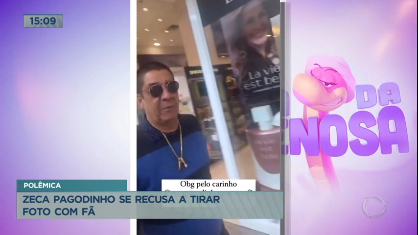 Vídeo: Zeca Pagodinho se irrita após fã pedir foto
