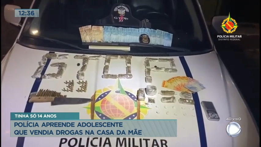 Vídeo: Polícia apreende adolescente que vendia drogas na casa da mãe