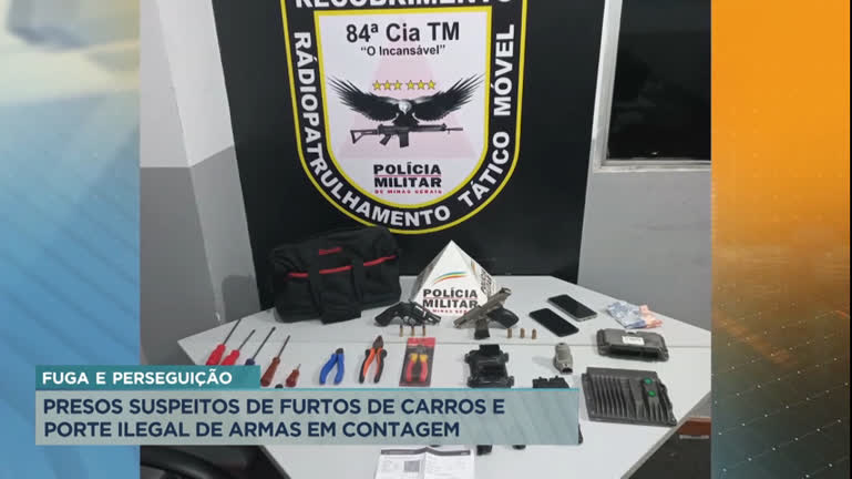 Vídeo: Suspeitos de furtos de carros e porte ilegal de armas foram presos