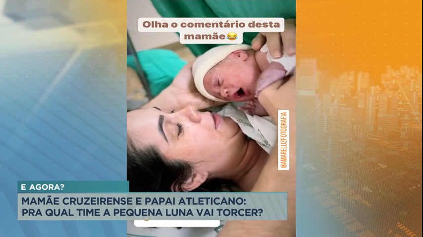 Vídeo: Mãe cruzeirense comemora que filha nasceu após time subir para série A