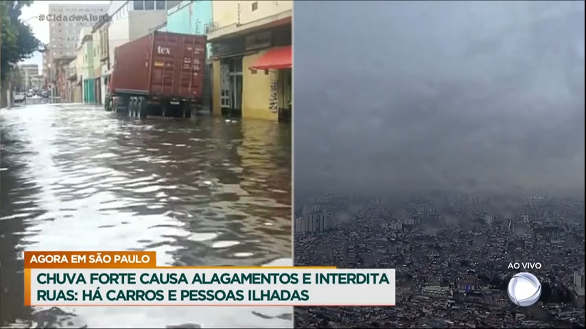 Vídeo: Chuva causa alagamentos e dificulta trânsito em São Paulo