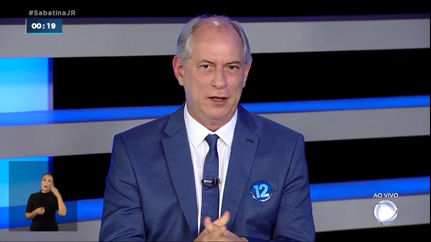 Vídeo: Veja as considerações finais do candidato Ciro Gomes (PDT) na sabatina do Jornal da Record
