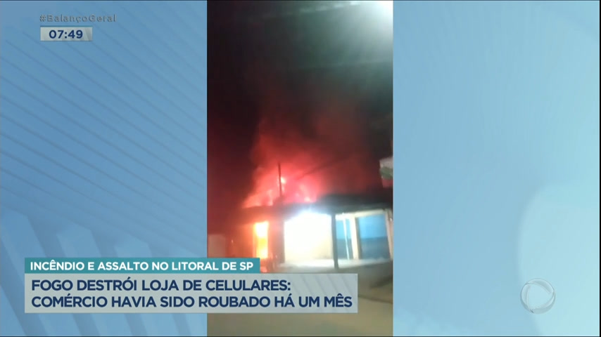 Vídeo: Casal vive drama após ter loja de celulares destruída por incêndio