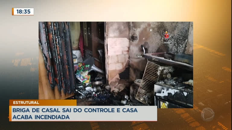 Vídeo: Casa no DF pega fogo após de briga de casal
