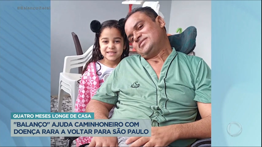 Vídeo: Caminhoneiro com doença rara consegue voltar para casa após ajuda do Balanço Geral