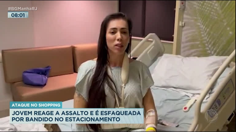 Vídeo: Influenciadora esfaqueada em shopping de Botafogo tem alta de hospital