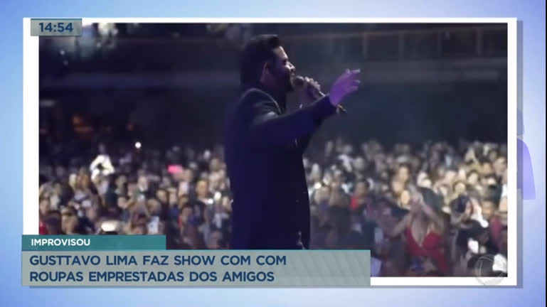 Vídeo: Gusttavo Lima faz show com roupa de amigos após esquecer mala