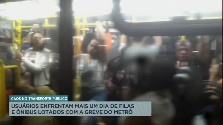 Vídeo: Usuários enfrentam, novamente, filas e ônibus lotados com a greve do metrô