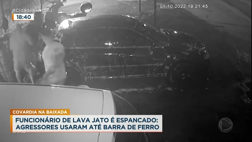 Vídeo: Funcionário de lava jato é espancado por clientes na Baixada Fluminense