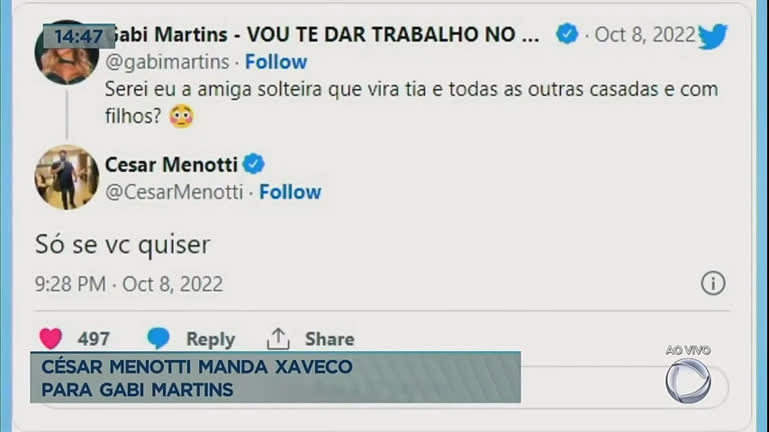 Vídeo: Gabi Martins recebe elogio de César Menotti nas redes sociais