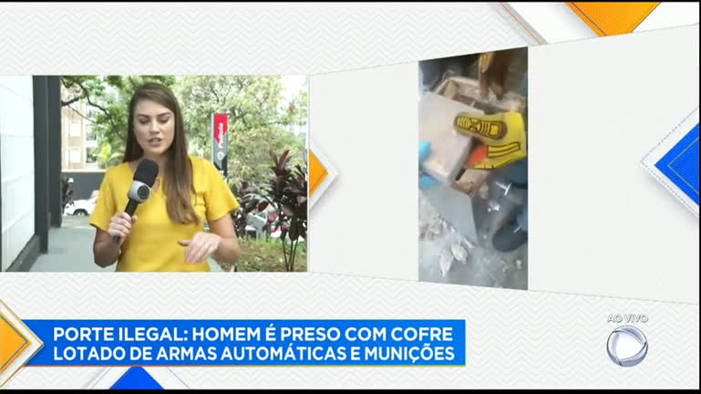 Vídeo: Homem é preso em SP com cofre cheio de armas e munições