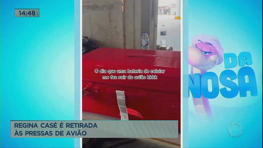 Vídeo: Regina Casé é retirada de avião após colocar objeto proibido dentro da mala