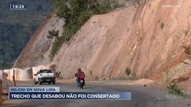 Vídeo: MG-030 segue sem reparo de trecho em Nova Lima (MG) que teve deslizamento há sete meses