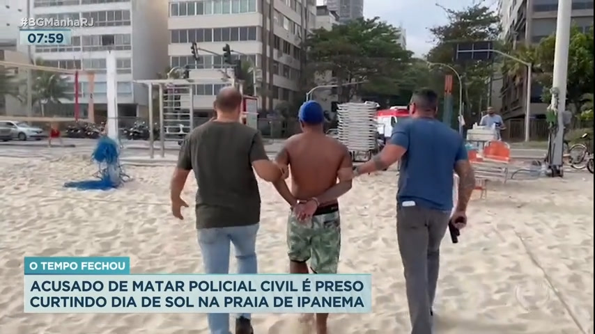 Vídeo: Suspeito de matar policial é preso curtindo praia em Ipanema