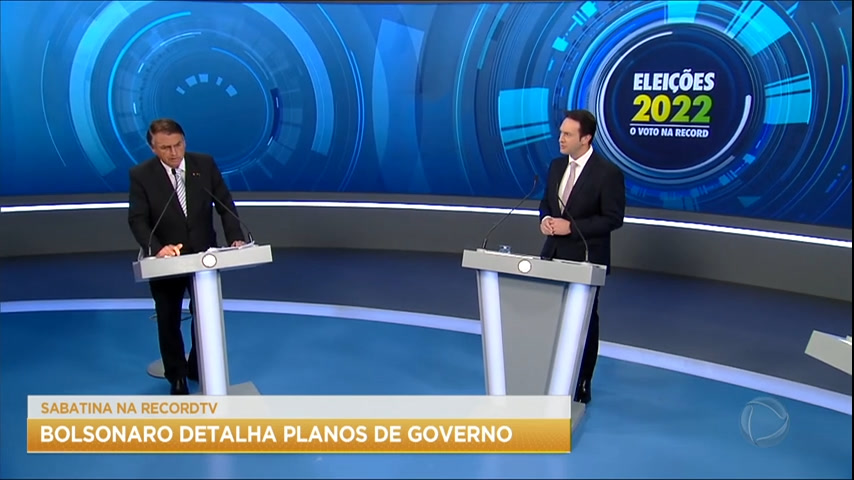 Vídeo: Bolsonaro detalha planos de governo durante sabatina na Record TV