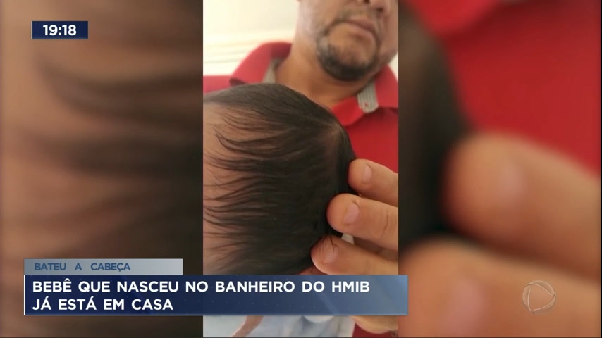 Vídeo: Bebê que bateu cabeça após nascimento se recupera em casa