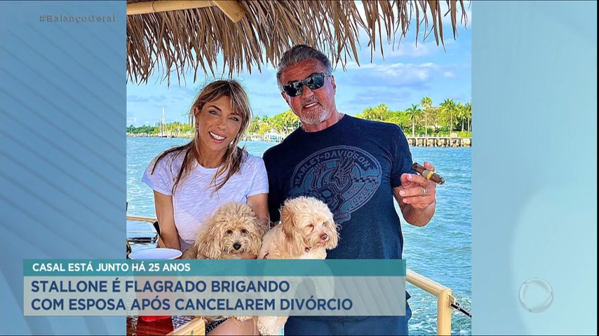 Vídeo: Três semanas após desistir do divórcio, Stallone é flagrado brigando com a esposa